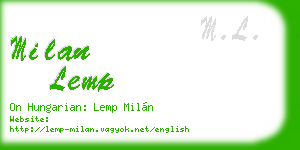 milan lemp business card